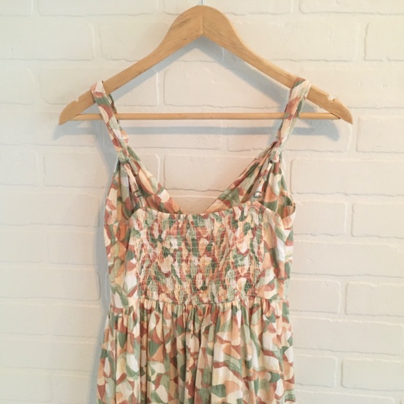 Abercrombie & Fitch Maxi dress Cotton Lined Tiered Pleated Knotted Strap Sz S - Picture 9 of 14